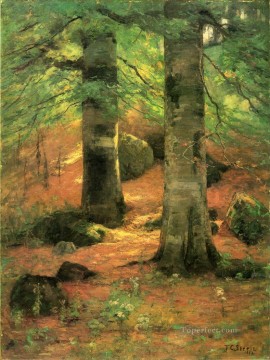  Woods Painting - Vernon Beeches Impressionist Indiana landscapes Theodore Clement Steele woods forest